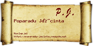 Poparadu Jácinta névjegykártya
